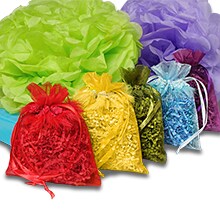 Feather Fringe Organza Bags