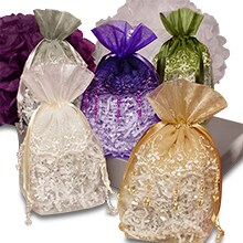 Lace Skirt Heart Beaded Organza Wedding Bag