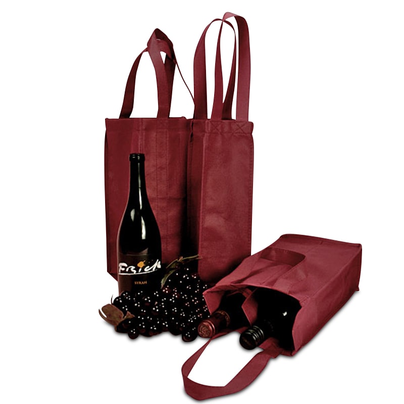 NonWoven Reusable Wine Bottle Carry Bags
