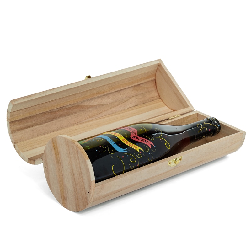 Round Natural Wood Wine Box
