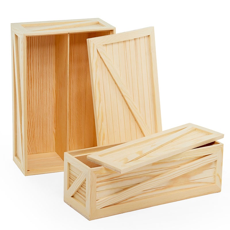Wooden Wine Crate With Lid Shop
