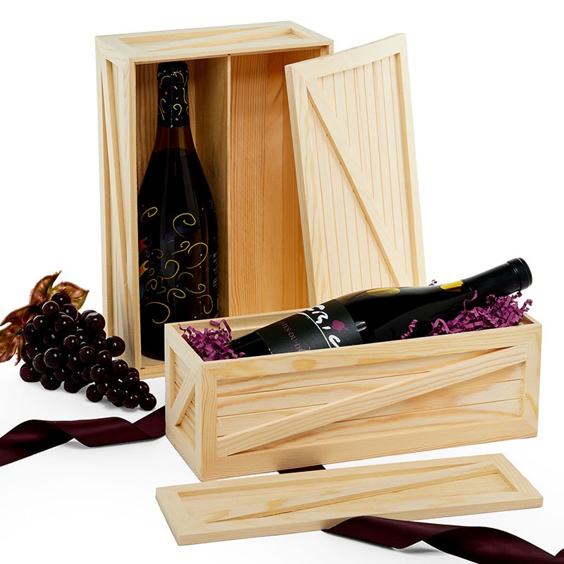 Wooden Wine Crate With Lid Shop