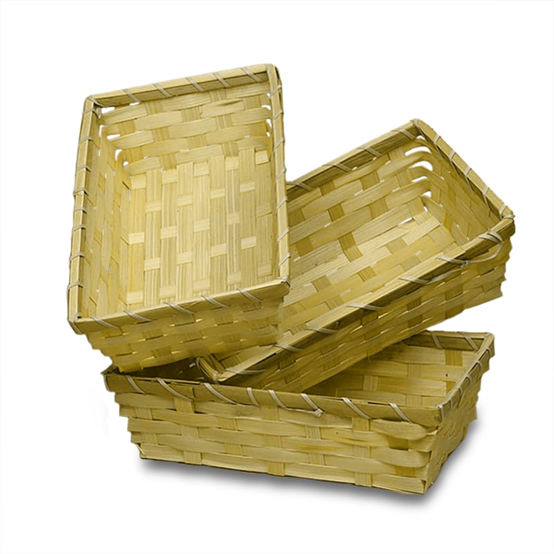 Natural Bamboo Xena Rectangular Baskets
