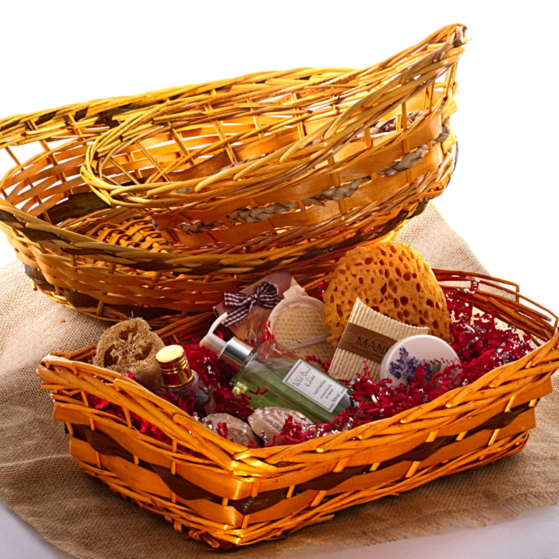 TwoTone Willow Basket Trays Assorted Trims