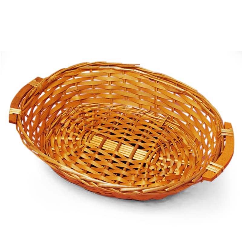 Willow Oval Basket Trays With Wood Handles