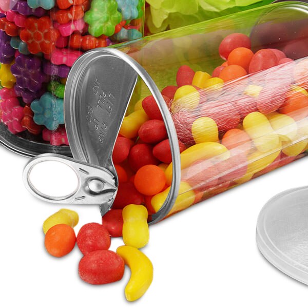 Clear Container With Metal Pull Tabs