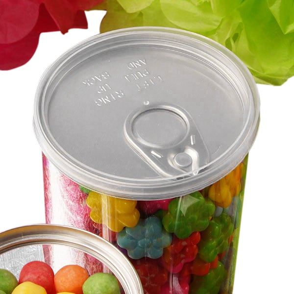 Clear Container With Metal Pull Tabs