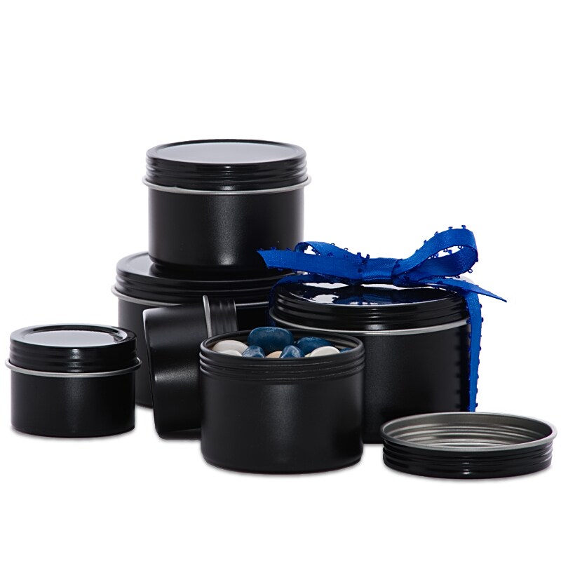 Black Screw Top Round Tin Cans Shop