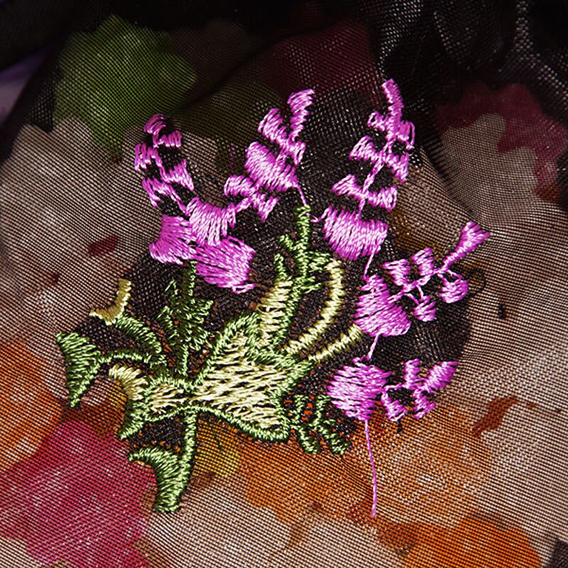 Lavender Flower Embroidered Organza Bags