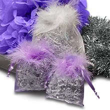 Feather Top Organza Bags