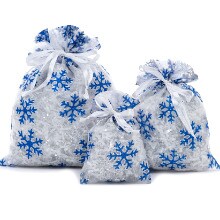 Snowflakes Sheer Fabric Bag