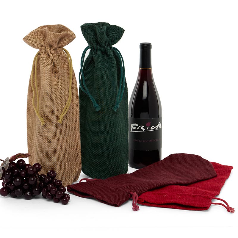 Simple Jute Wine Bags