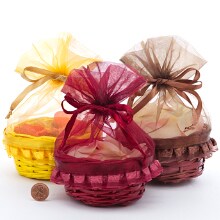 Colored Willow Organza Top Baskets