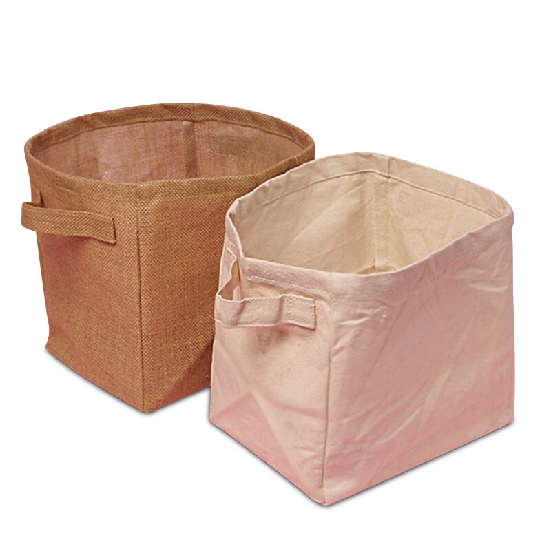 Burlap/Canvas Storage Baskets