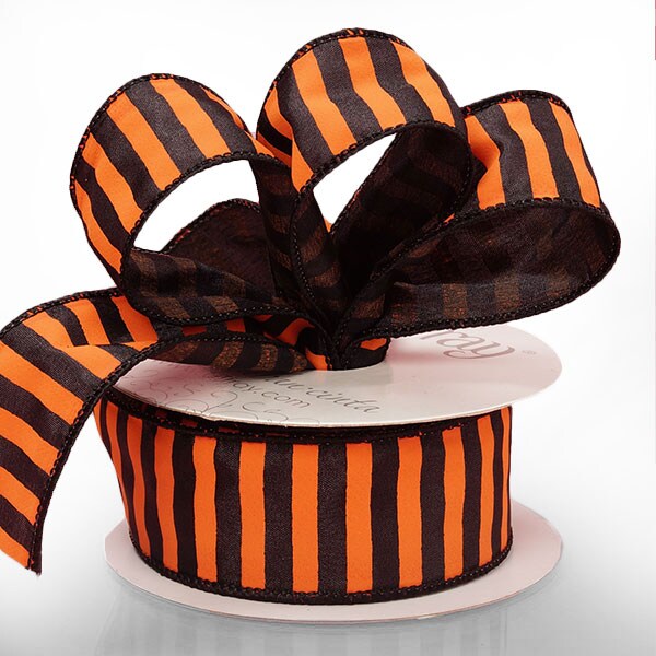Halloween Striped Wired Ribbon