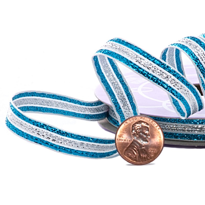 Bright Striped Metallic Ribbon Shop