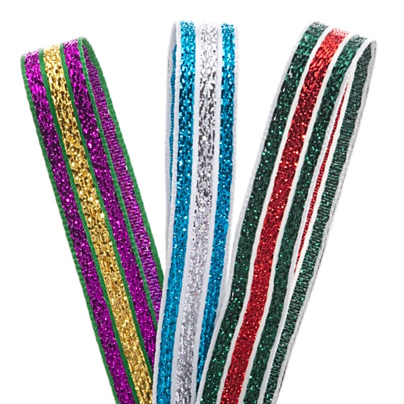 Bright Striped Metallic Ribbon Shop