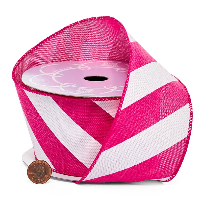 Wide Diagonal Stripes Fabric Wired Ribbon Shop