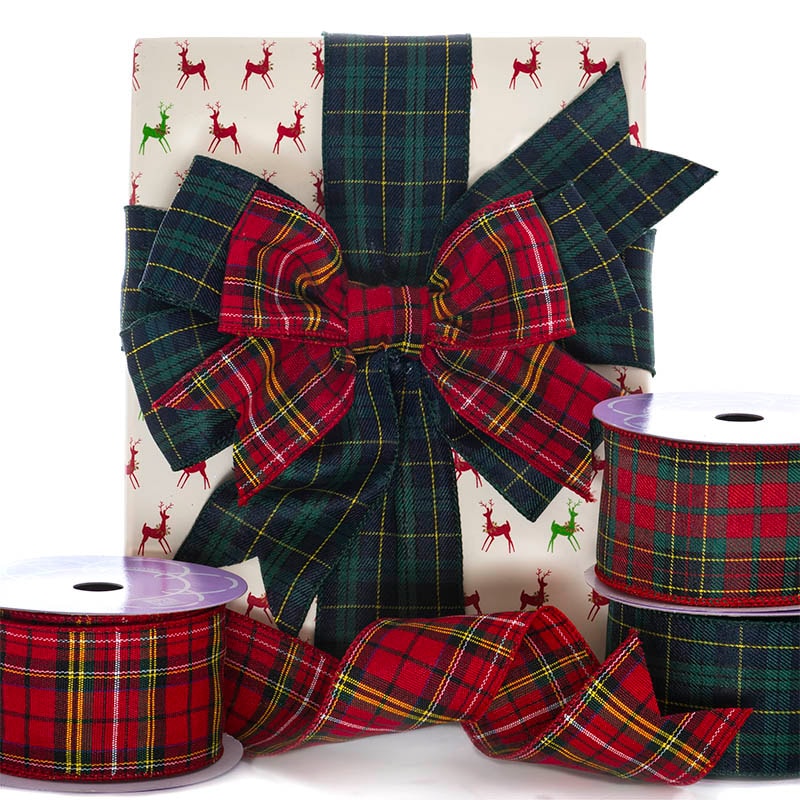 Tartan Plaid Fabric Wired Ribbon Shop