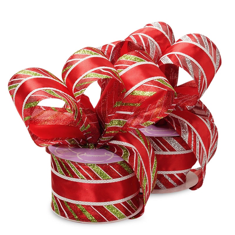 Candy Cane Border Wired Ribbon