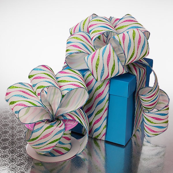 Multi Wave Party Flocked Ribbon