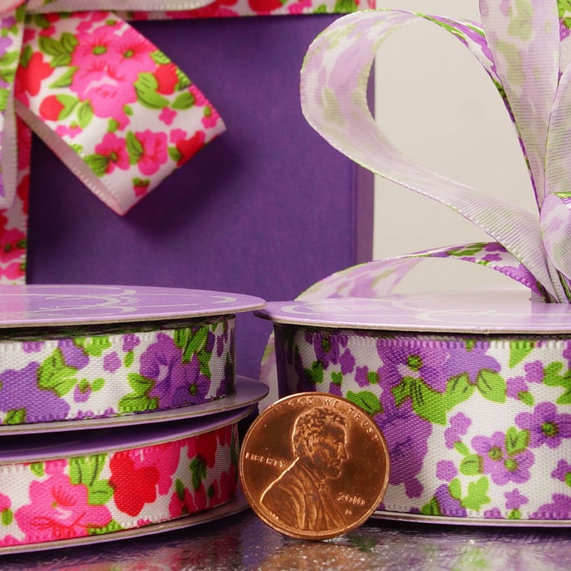 Spring Floral Satin Ribbon