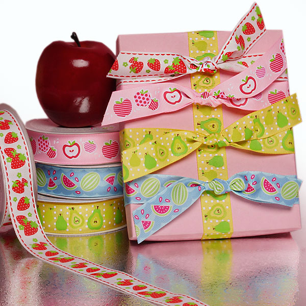 Fruit Printed Grosgrain Ribbon