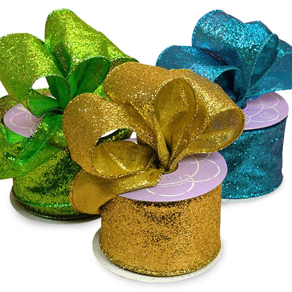Sheer Wired Glitter Ribbon Ribbons from Paper Mart