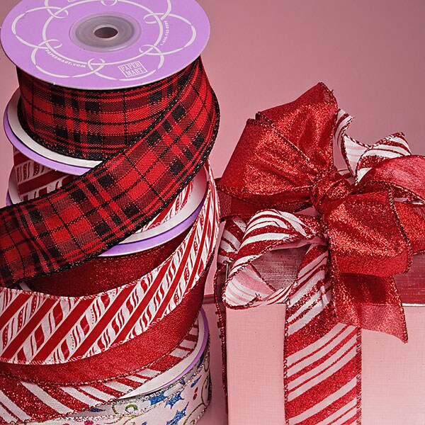 Assorted Medium Wired Christmas Ribbon