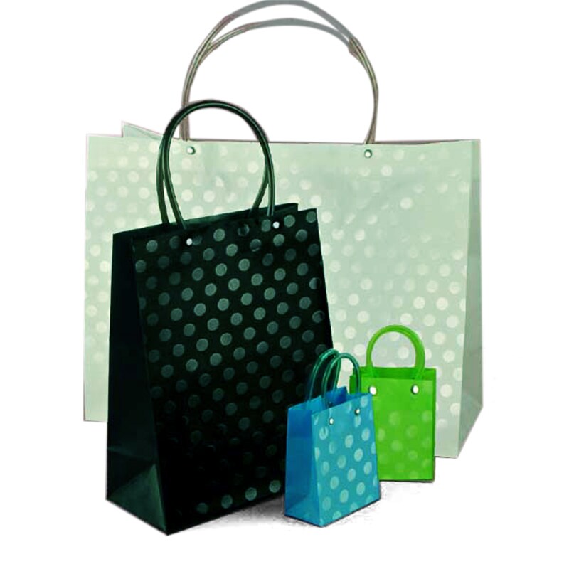 Embossed Dot Tube Handle Shopping Bags Paper Mart