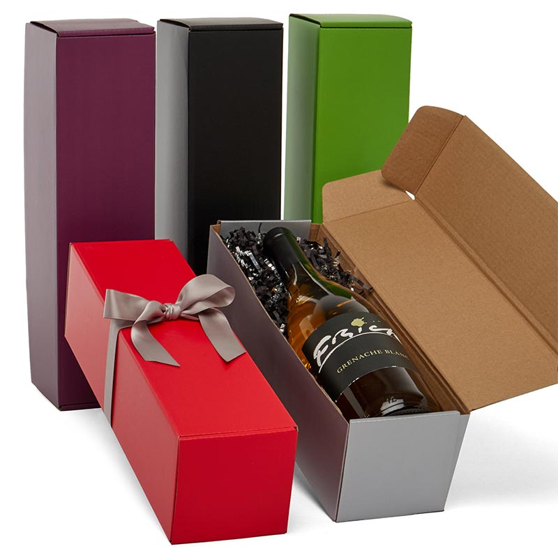 1Bottle Matte Colored Corrugated Wine Boxes Shop