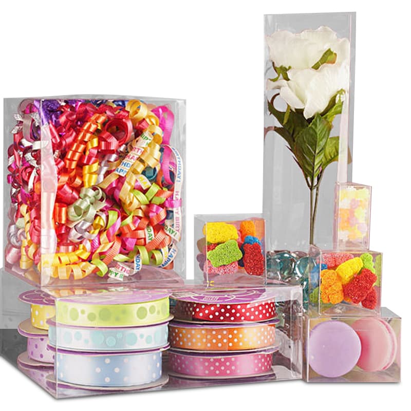 Clear PET Plastic Boxes Pop Closed Bottom