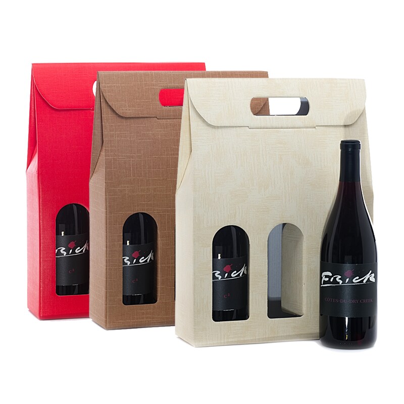 3Bottle Canvas Embossed Wine Carry Box Shop