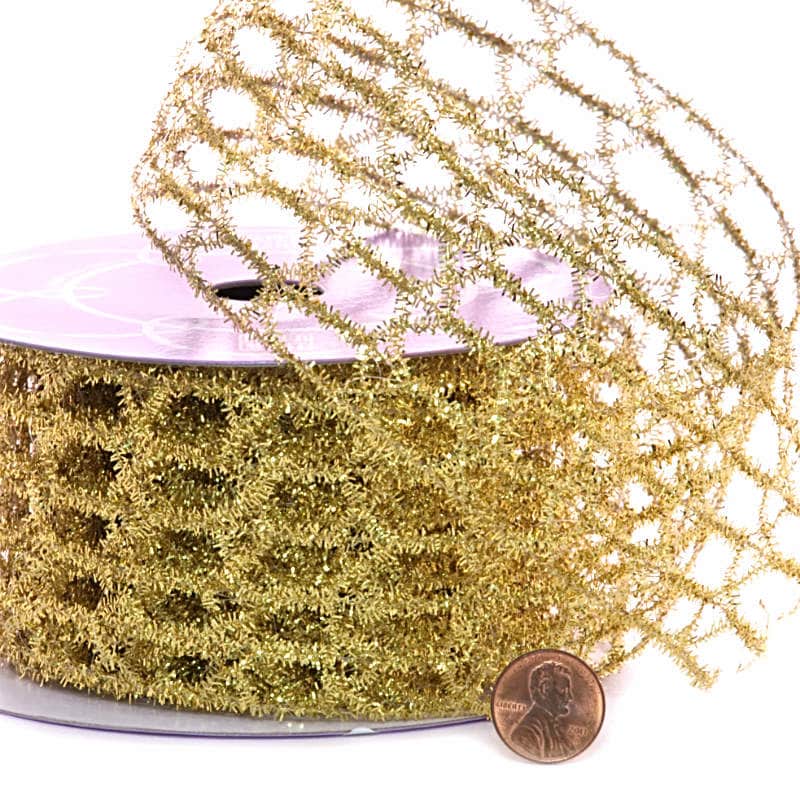 Metallic Open Mesh Tinsel Ribbon Shop