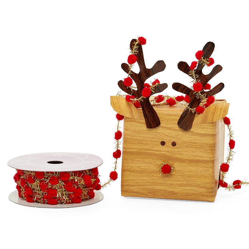 Wired Gold Tinsel Cord With PomPoms Shop