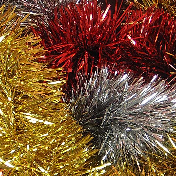 Tinsel Garland Black, Red & Pink Sparkly Tinsel Garland Paper Mart