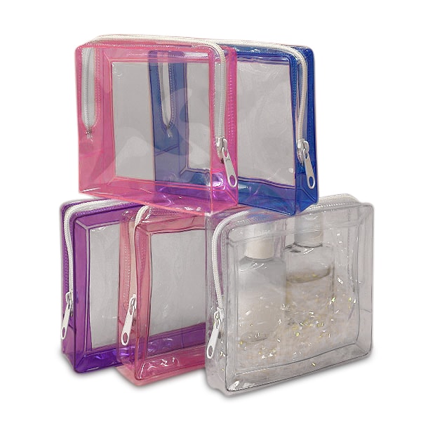 Clear With Colored Frame Soft Vinyl Zipper Case