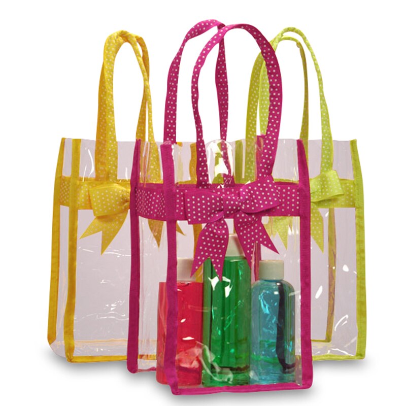 Polka Dot Bow Handle Soft Vinyl Bags
