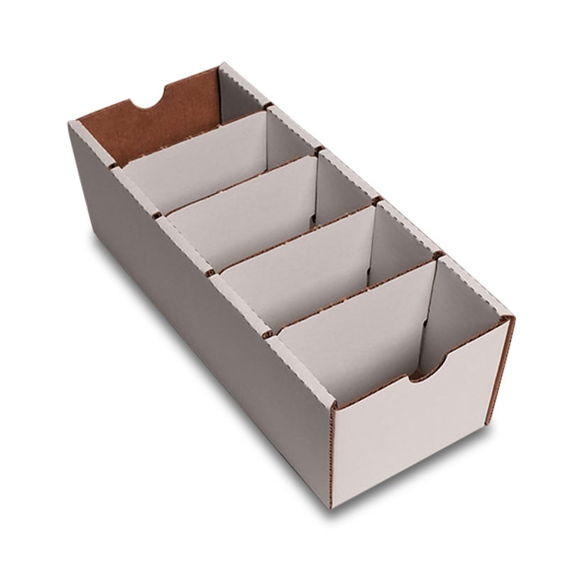 11-3/4 x 4-5/8 x 4-1/4 Parts Bin withFour Dividers | Quantity: 50 by Paper Mart, Size: 11 3/4 x 4 5/8 | Quantity of: 50, White