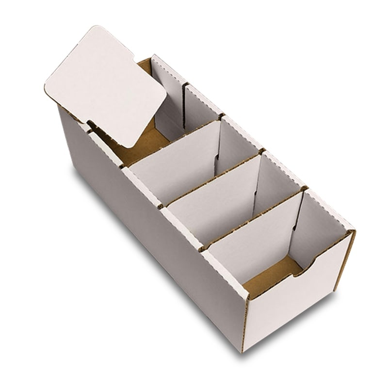11-3/4 x 4-5/8 x 4-1/4 Parts Bin withFour Dividers | Quantity: 50 by Paper Mart, Size: 11 3/4 x 4 5/8 | Quantity of: 50, White