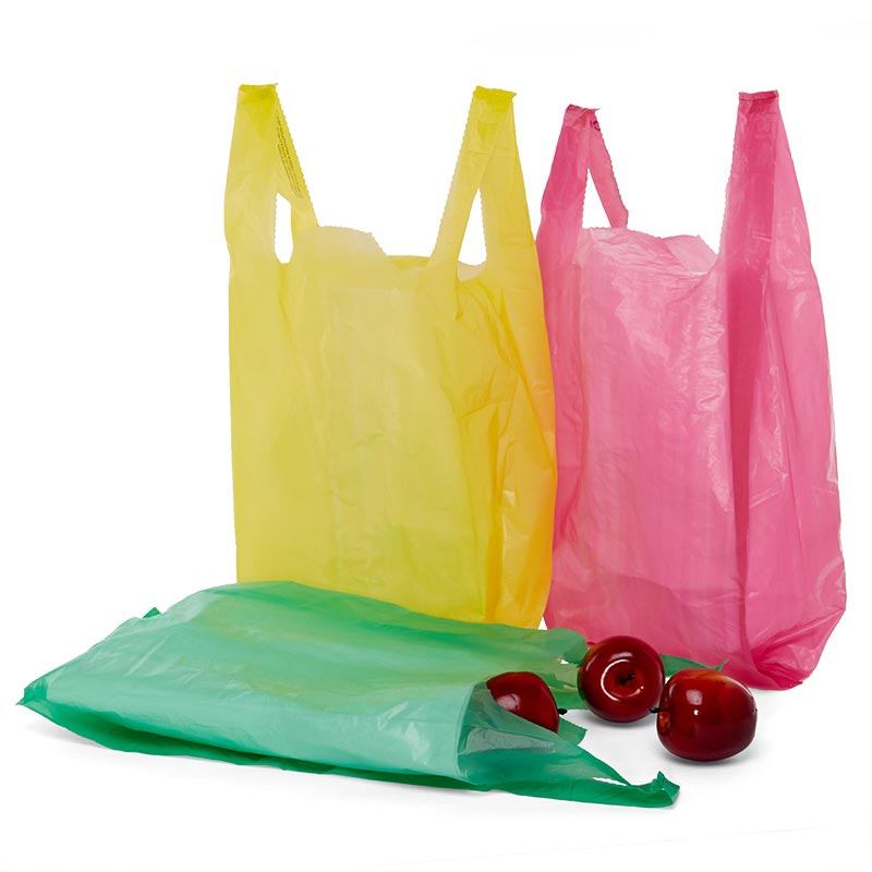 Akrobatik snak chikane Colored T-Shirt Plastic Bags - 0.6 Mil | Shop with Paper Mart Today