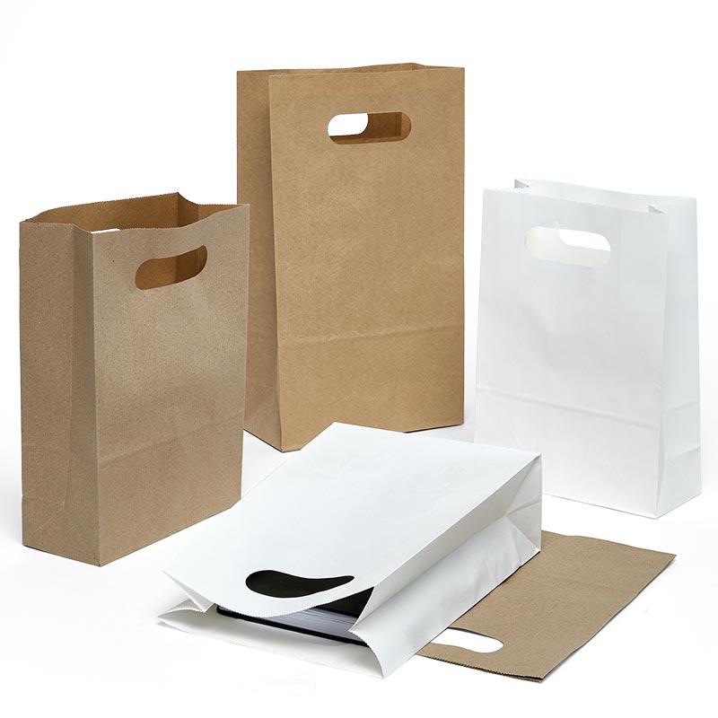BAGS SMALL,MEDIUM,& LARGE WHITE SOS FLAT HANDLE GIFT PAPER CARRIER BAG 