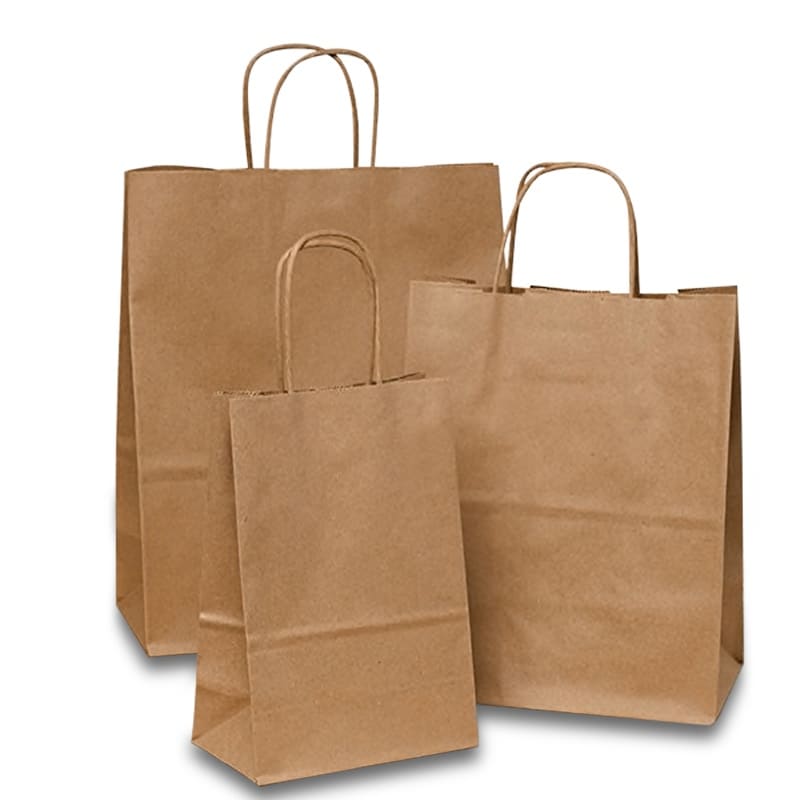 100 Brown Kraft paper shopping bags large Lace Print wholesale 16x6x13 Vogue 
