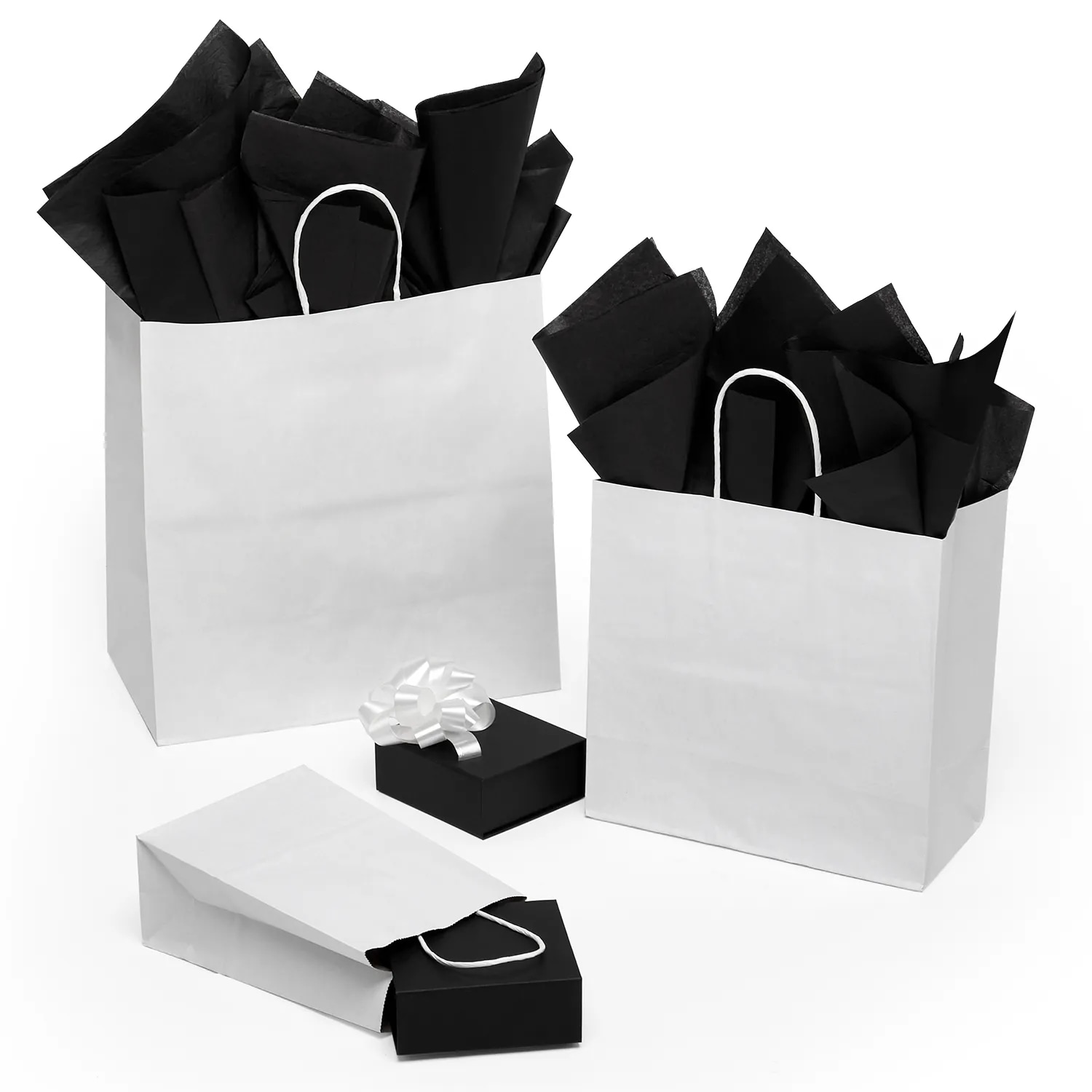 White Kraft Versa Recycled Handle Bags