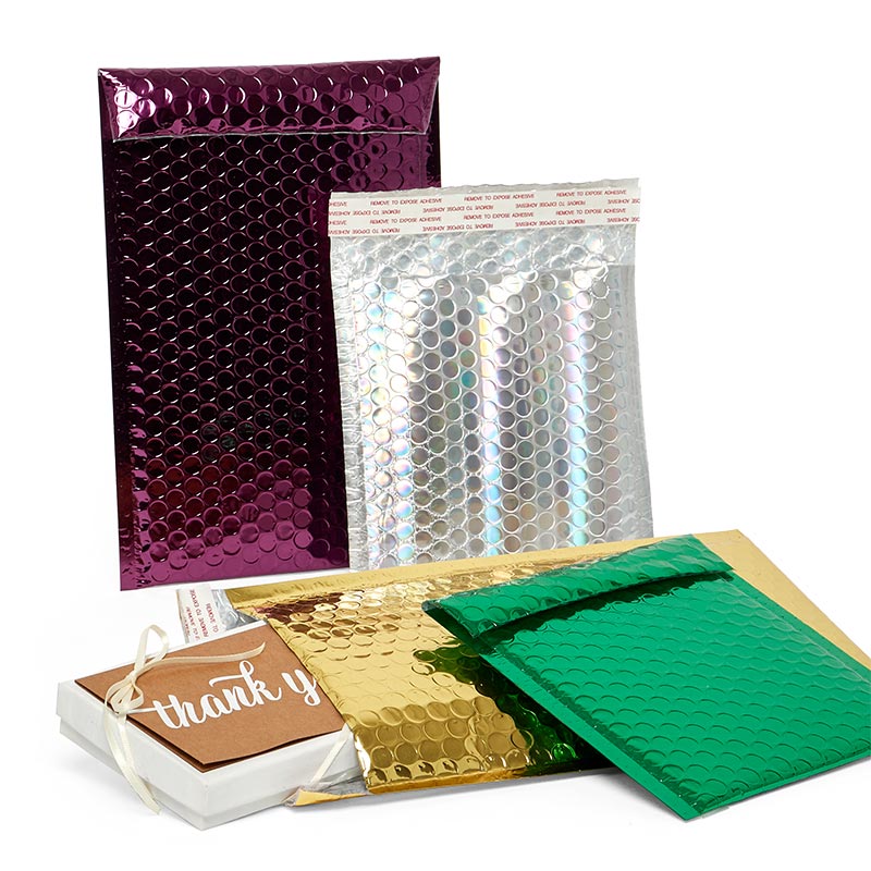 4x8” SM Hologram Envelopes-Metallic Mailers Fun Bubble Padded Smooth Surface 