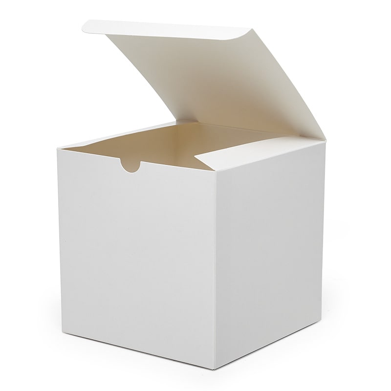6x6x6 White Gloss Hi-Wall Folding Gift Boxes *Lids Sold Separately*