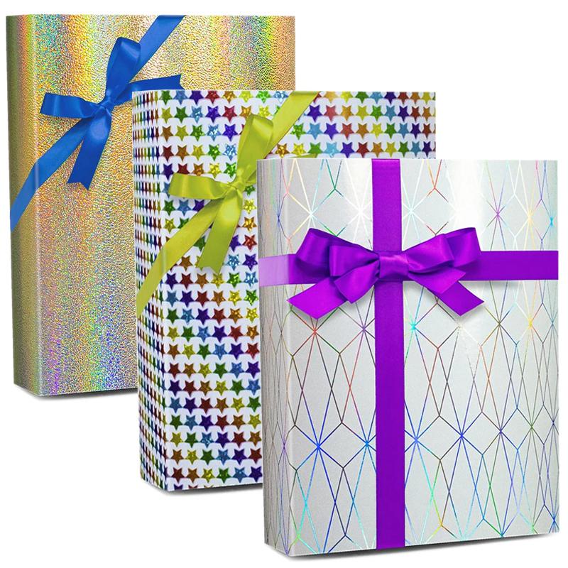 Holographic Stripes Wrapping Paper