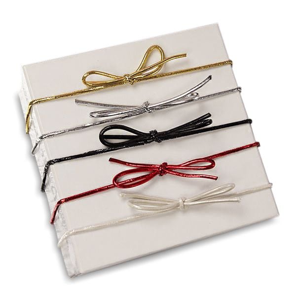 12 Metallic Gold Stretch Wide Loops with Pre-Tied Bows, 50 Pack