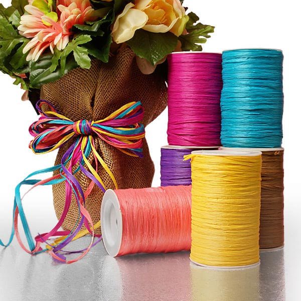 DIY Home projections Gift Packaging 1/4 x 100 yd Natural Farms Terra Cotta Matte Raffia Ribbon Party Decor 