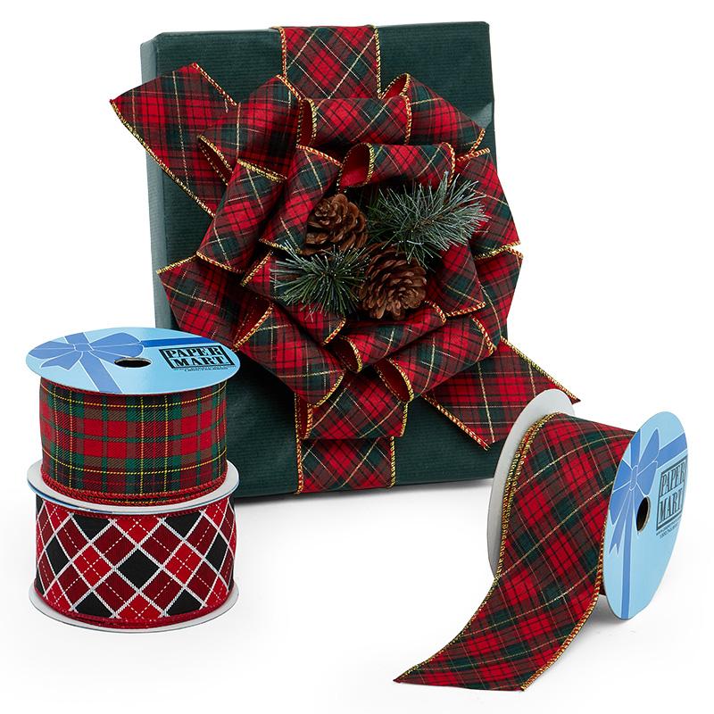 Christmas Simple Plaid Gift Wrap Wrapping Paper